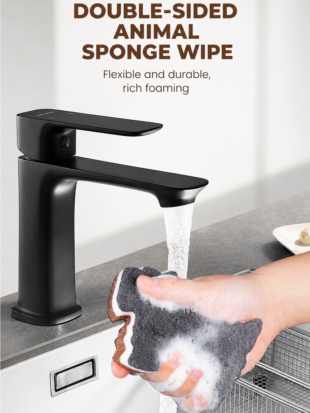 Three Layer Dog-Shaped Kitchen Sponges - Set of 4 Non Scratch - Picture 2 of 7